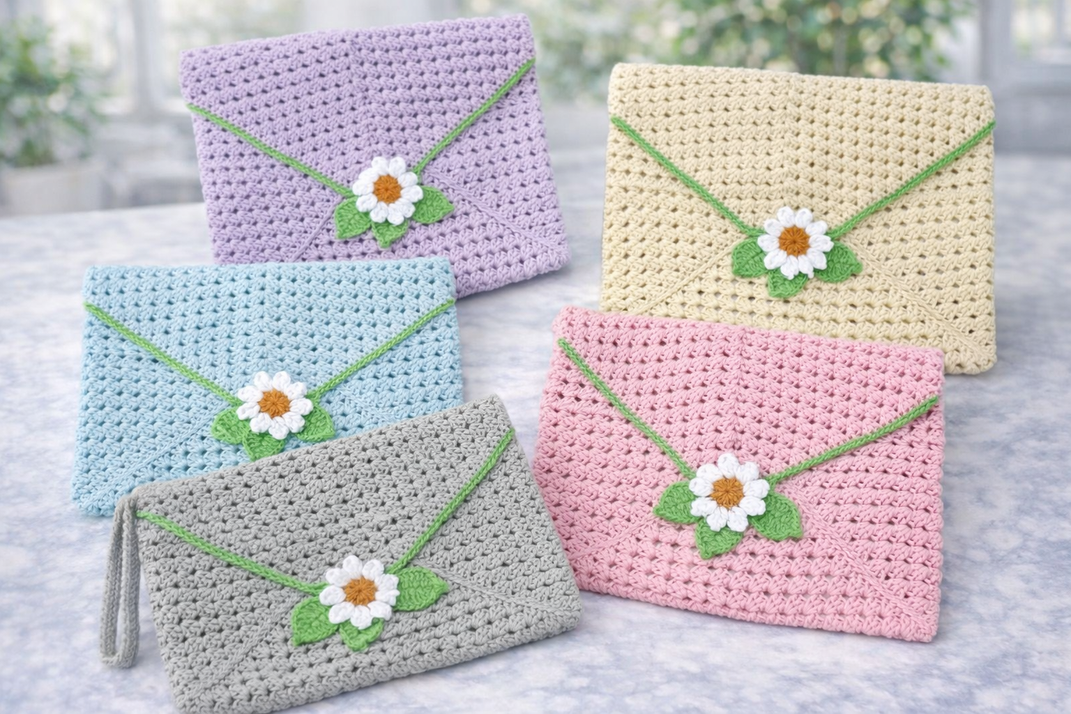 Floral Crochet Book Sleeve