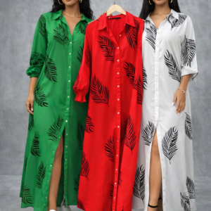 Leaf Elegance Maxi Dress