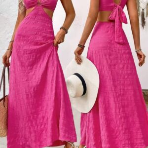 Robe Longue Élégance Pink