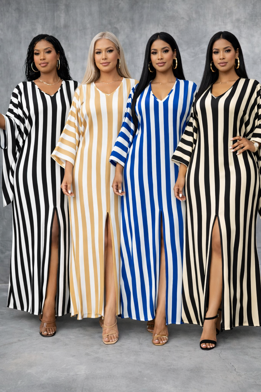 Stripe Glam Maxi Dress