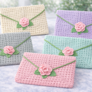 Rose Crochet Book Sleeve