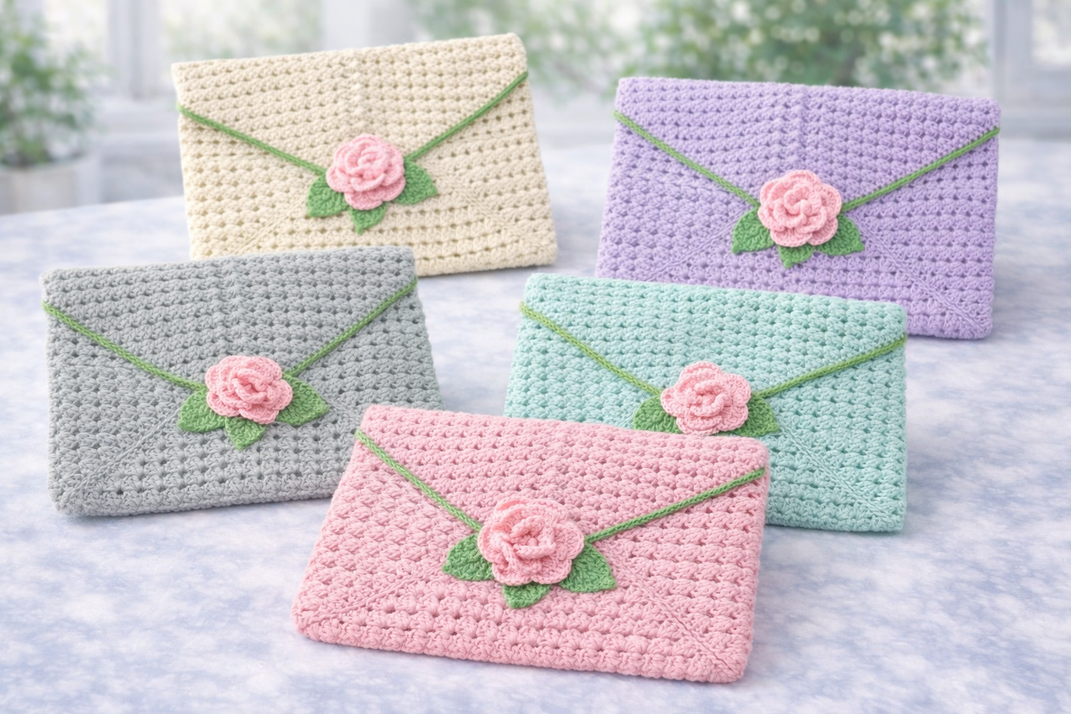 Rose Crochet Book Sleeve