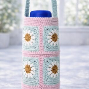 Daisy Crochet Bottle Holder