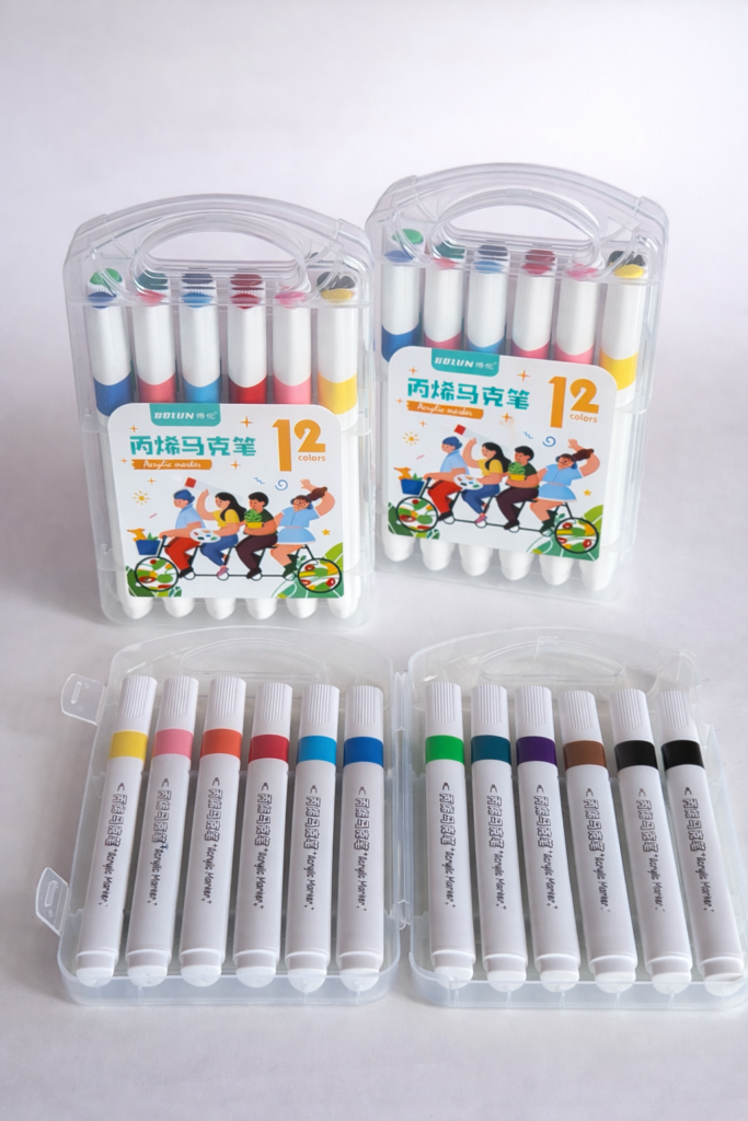 Acrylic Marker Set – 12 Couleurs
