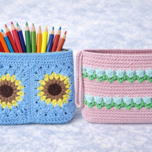 Crochet Pencil Case – Floral Edition