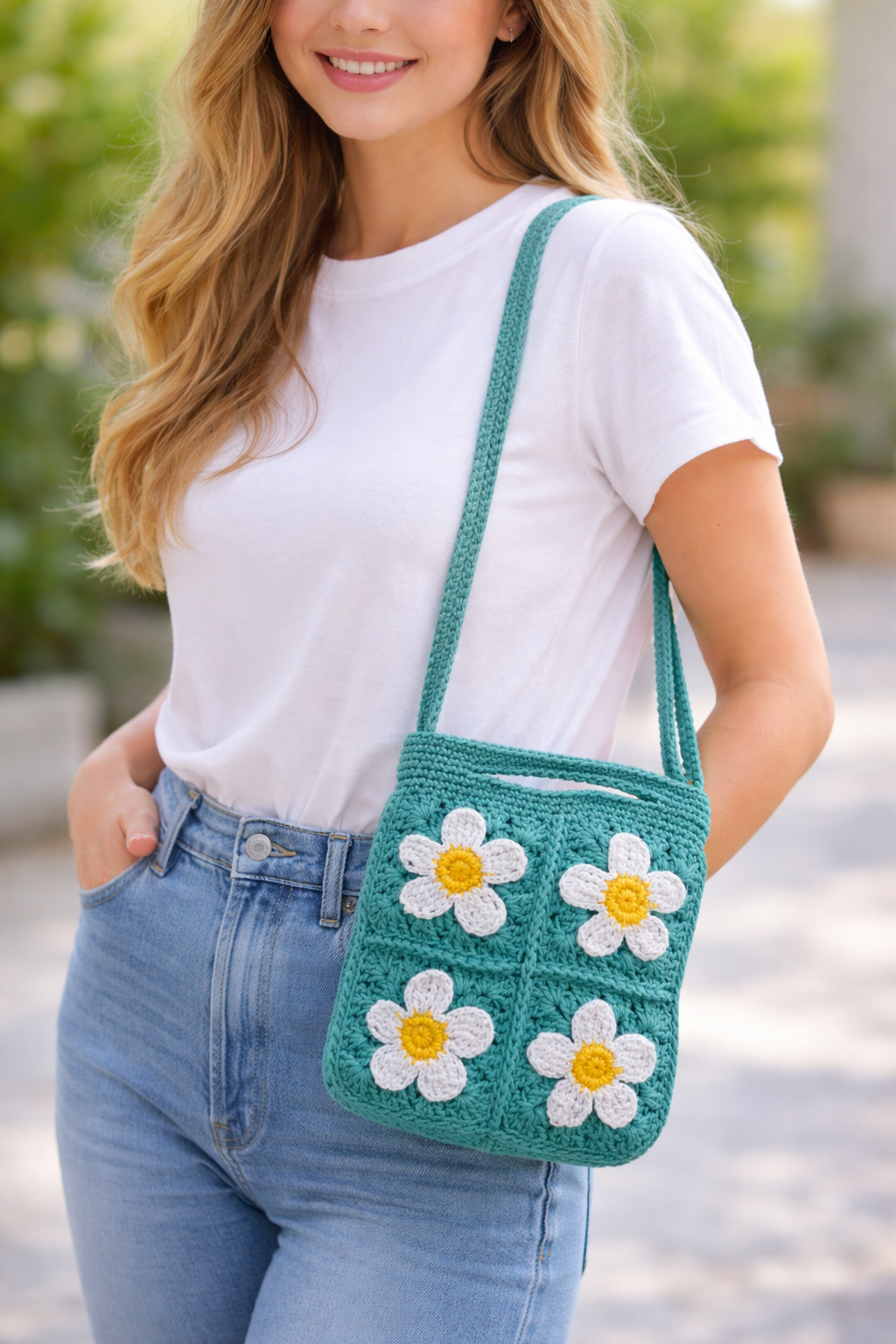 Daisy Bloom Crochet Bag