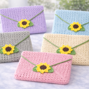 Sunflower Crochet Book Sleeve