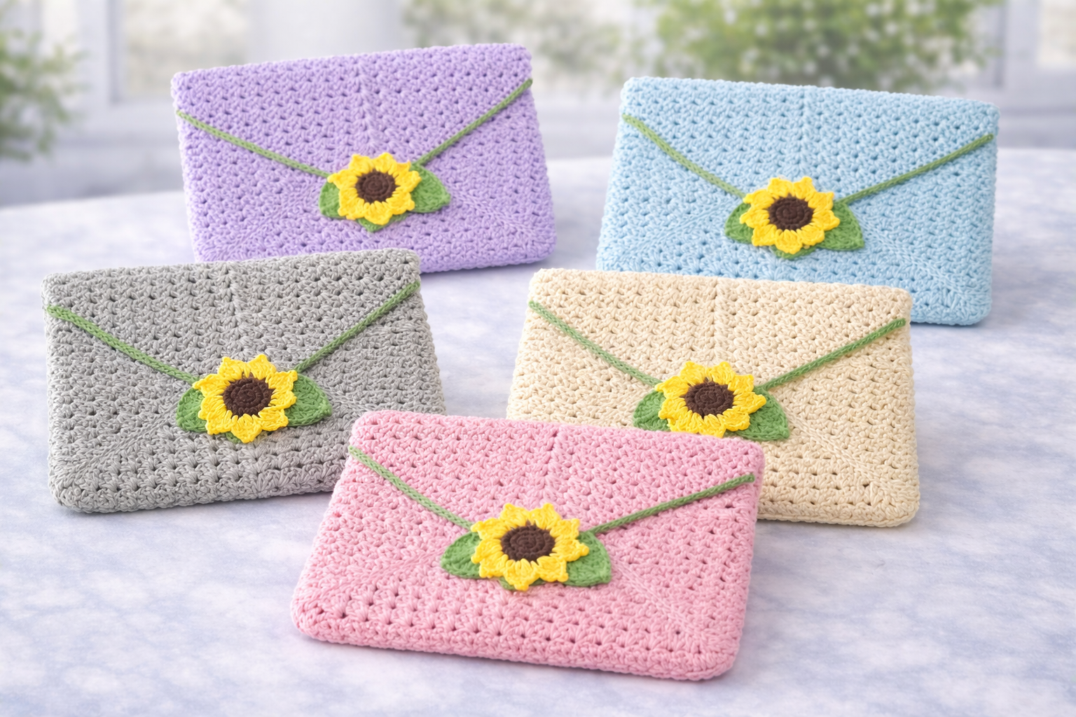 Sunflower Crochet Book Sleeve