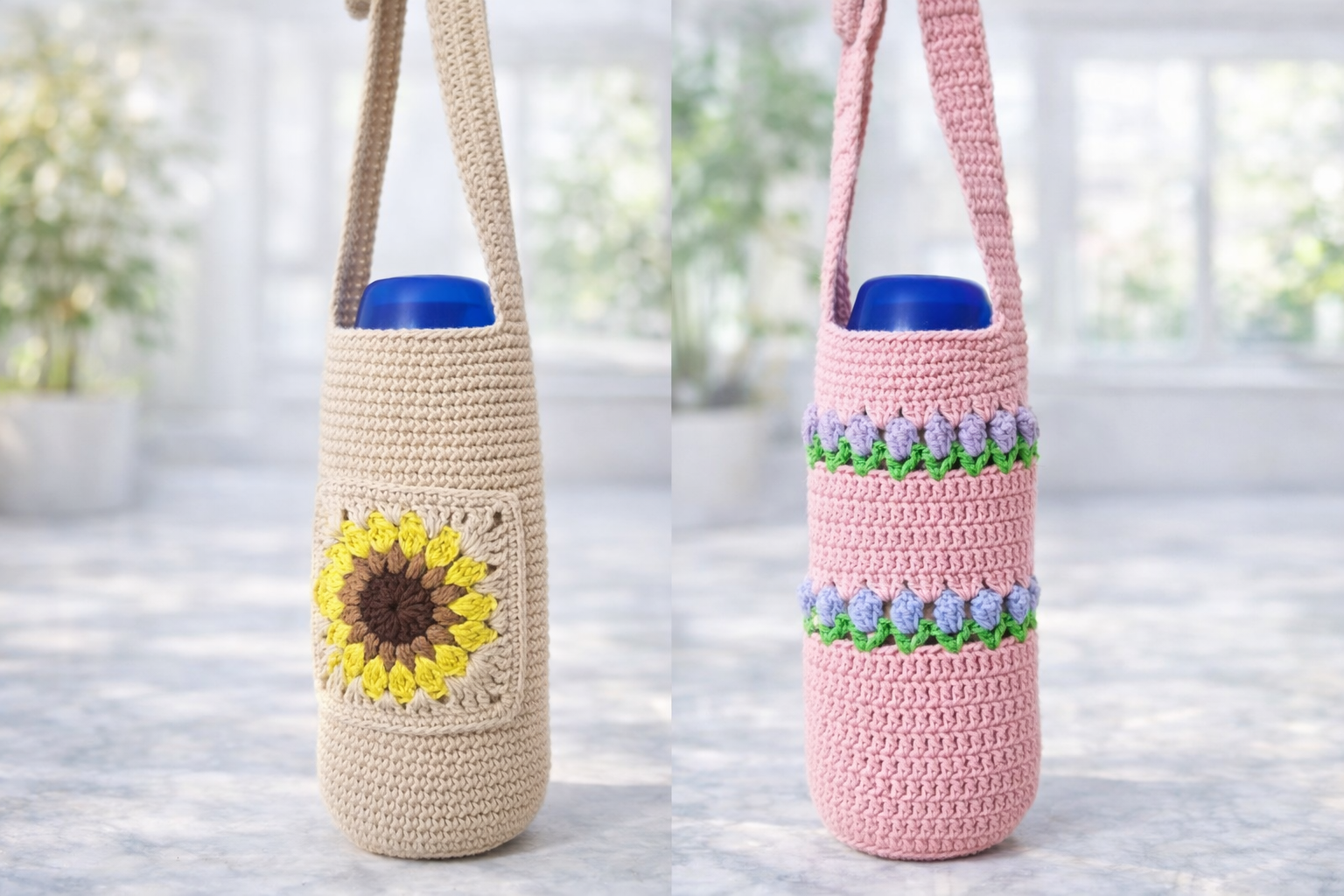 Handmade Crochet Bottle Bag